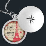 Wedding Vintage Eiffel Tower Burnt Edges Necklace<br><div class="desc">Wedding Keepsake Wedding Party Necklaces - to change background colour - click customise - click edit - choose last tool in drop down menu and choose from one of the colours shown or enter your rgb hex code for your custom wedding colour- to change font colour select the text you...</div>