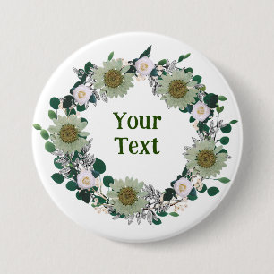 Wedding Vintage-Inspired White Floral 7.5 Cm Round Badge
