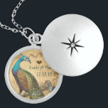 Wedding Vintage Peacock Anniversary Necklace<br><div class="desc">Wedding Keepsake Wedding Party Necklaces - to change background colour - click customise - click edit - choose last tool in drop down menu and choose from one of the colours shown or enter your rgb hex code for your custom wedding colour- to change font colour select the text you...</div>