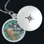 Wedding Vintage Peacock Anniversary Necklace<br><div class="desc">Wedding Keepsake Wedding Party Necklaces - to change background colour - click customise - click edit - choose last tool in drop down menu and choose from one of the colours shown or enter your rgb hex code for your custom wedding colour- to change font colour select the text you...</div>