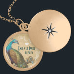 Wedding Vintage Peacock Anniversary Necklace<br><div class="desc">Keepsake Necklaces Choose either Silver Plated Gold Finish or Sterling Silver Unique Personalised Custom !st Christmas Gift Wedding Keepsake Wedding Party Necklaces - to change background colour - click customise - click edit - choose last tool in drop down menu and choose from one of the colours shown or enter...</div>