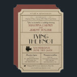 Wedding Vintage Ticket Invite / Cinema Film Theme<br><div class="desc">Update all text fields with your custom info; option to add additional wedding details or accommodations to the back; look for a separate RSVP card in my rsvp section!</div>