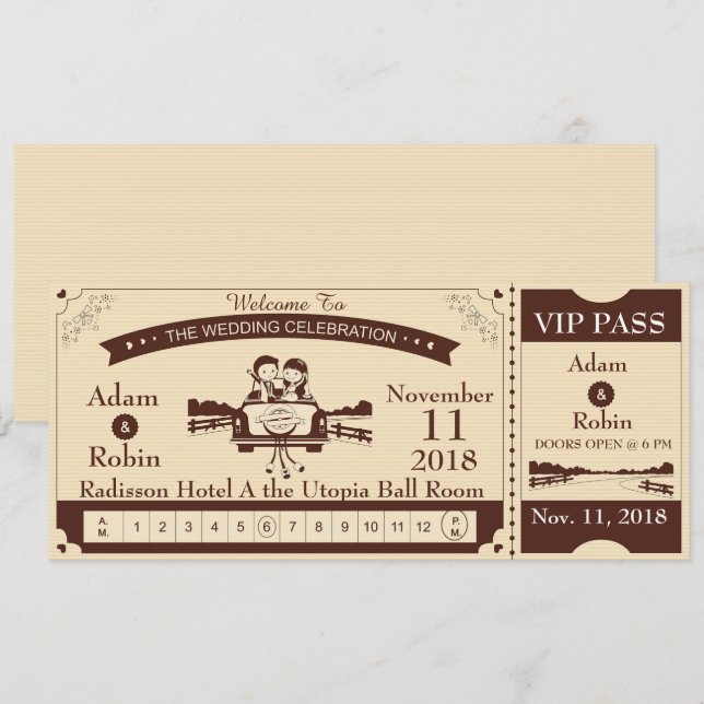 Wedding VIP Pass Invitation (Front/Back)