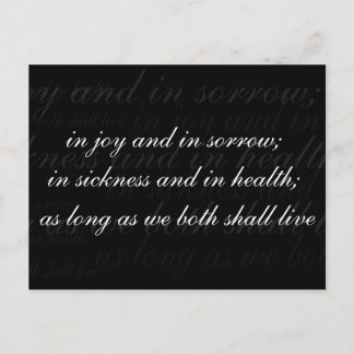 Wedding Vow In Sickness And In Health Postcard