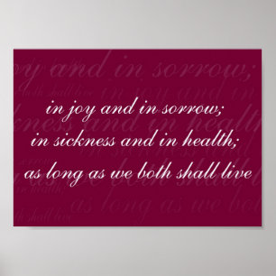 Wedding Vow In Sickness Magenta Poster