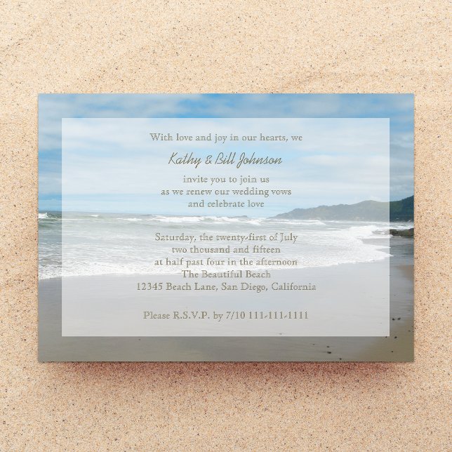 Wedding Vow Renewal by the Beach Invitation (Creator Uploaded)