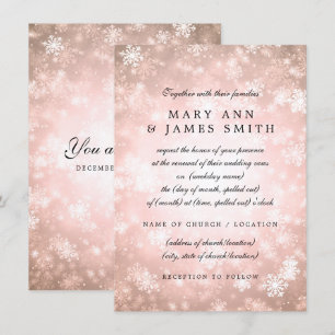Wedding Vow Renewal Copper Winter Wonderland Invitation