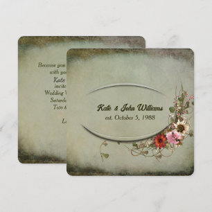 Wedding Vow Renewal floral frame Invitation