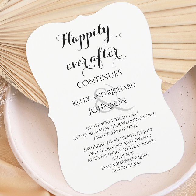 Wedding Vow Renewal - Happily ever after continues Invitation (Creator Uploaded)