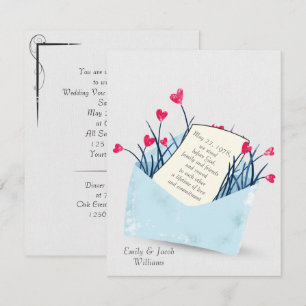 Wedding Vow Renewal heart flowers Invitation