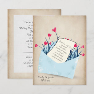 Wedding Vow Renewal heart flowers Invitation