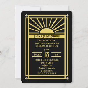 Wedding Vow Renewal Invitation -- Art Deco