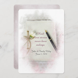 Wedding Vow Renewal journal with daisy Invitation