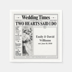 Wedding Vow Renewal Newspaper Napkin