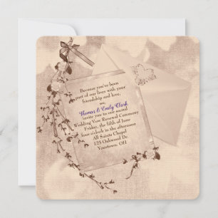 Wedding Vow Renewal old-fashioned style invite