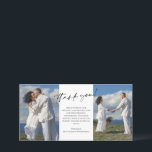 Wedding Vow Renewal Photo Thank You<br><div class="desc">Thank you card for a wedding vow renewal ceremony with two of your wedding renewal photos. Thank you written in a black script above a personal message to your wedding guests. Add your names too! A one sided thank you card in white with black text. Wedding vow renewal thank you...</div>