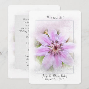 Wedding Vow Renewal-pink clematis Invitation