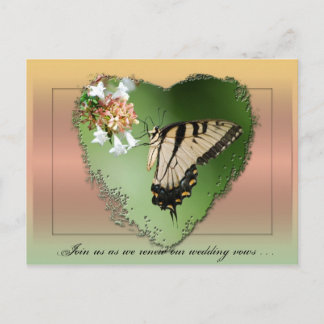 Wedding Vow Renewal Postcard/Butterfly and Heart Postcard