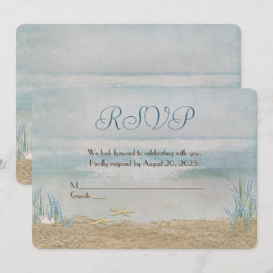 wedding vow renewal seashore RSVP Invitation