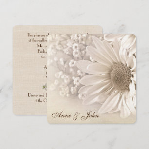 Wedding Vow Renewal Sepia Daisy Invitation