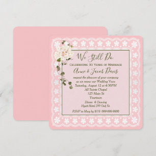 Wedding Vow Renewal Square Lace Invitation