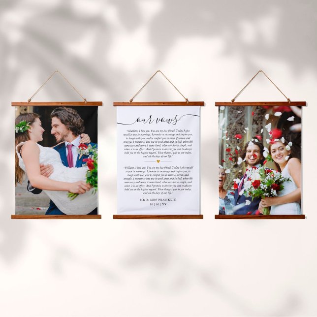 Wedding Vows Anniversary 2 Photo Hanging Tapestry (Creator Uploaded)