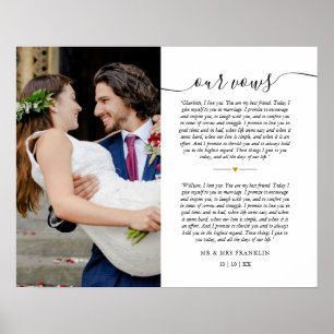 Wedding Vows Anniversary Photo Poster