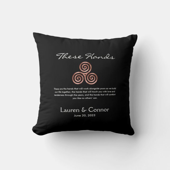 Wedding Vows Celtic Knot Irish Handfasting Cushion (Front)