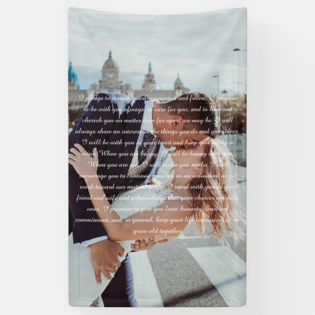 Wedding Vows Couple Photo Banner (Vertical)