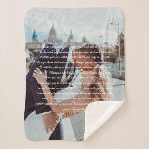 Wedding Vows Couple Photo Sherpa Blanket