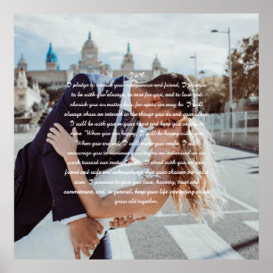 Wedding Vows Faux Wrapped Canvas Print