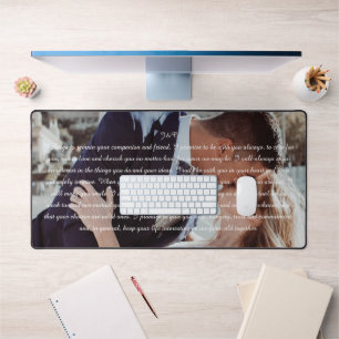 Wedding Vows Faux Wrapped Canvas Print Desk Mat