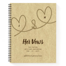 Wedding Vows Journal Custom keepsake Mr or Mrs