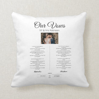Wedding Vows Modern, Cute, Minimalist, Anniversary Cushion