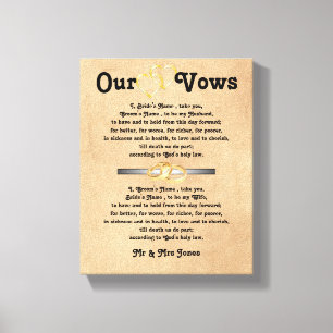 Wedding Vows on Canvas