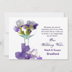 Wedding Vows Renewal  Invitations- Purple Iris Invitation