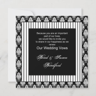 Wedding Vows Renewed - Invitation - Black White