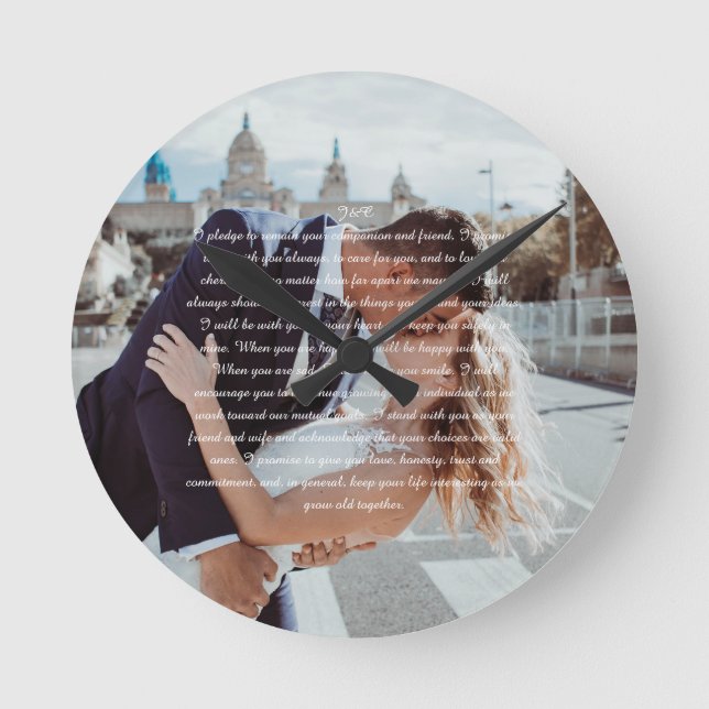 Wedding Vows Round Clock (Front)