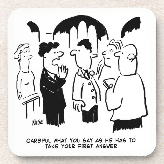 Wedding Vows Vicar and Best Man. Funny Joke on a Coaster (Front)