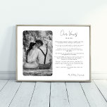 Wedding Vows with Photo Anniversary Gift Printable Poster<br><div class="desc">Celebrate your special moments with our black and white custom Wedding Vows with Photo Printable. This elegant wedding vows photo poster makes an ideal wedding gift, 1st anniversary gift, or keepsake. Upload your favourite wedding photo to be transformed into a sleek, minimalistic style that complements any decor. Personalise the template...</div>