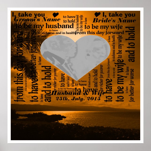 Wedding Vows Word Art Design Poster (Front)