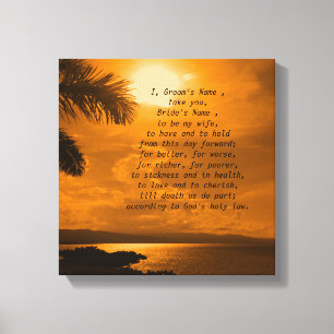 Wedding Vows Word Art Picture Canvas Print