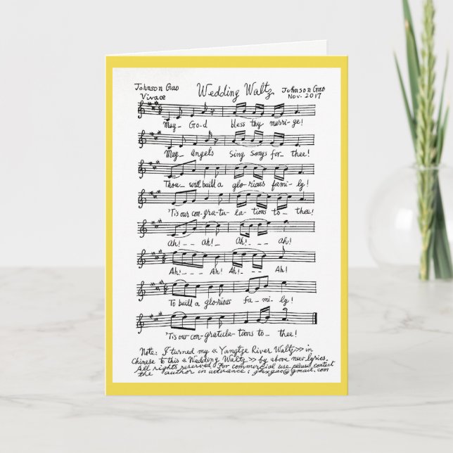 Wedding Waltz. The song is in English version Card (Front)