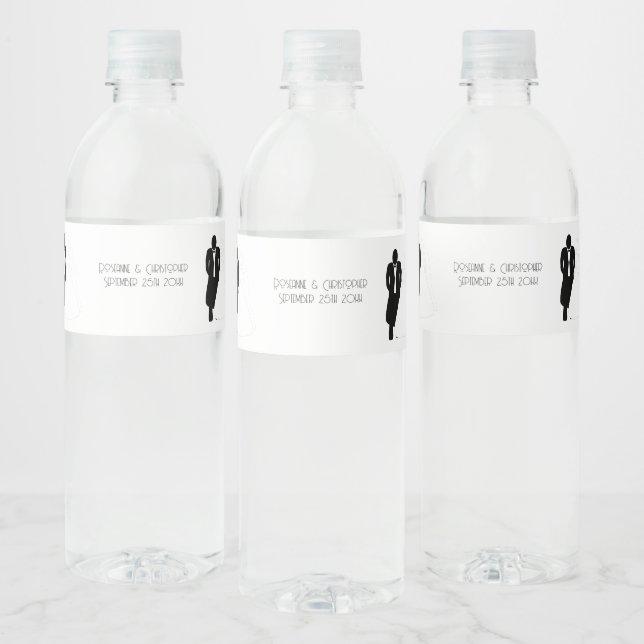 Wedding Water Bottle Label Bride Groom (Bottles)