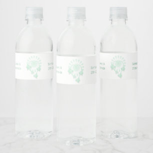 Wedding Water Bottle Label Peppermint Butterflies