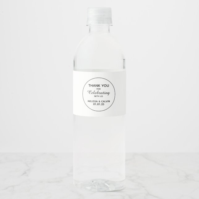 Wedding Water Bottle Label | Thank You Sticker (Front)