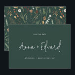Wedding watercolor botanical green modern minimal Save The Date<br><div class="desc">Wedding watercolor botanical floral stylish green modern minimal wedding save the date invitation card.</div>