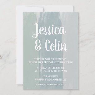 Wedding Watercolor Brush Stroke Invitation