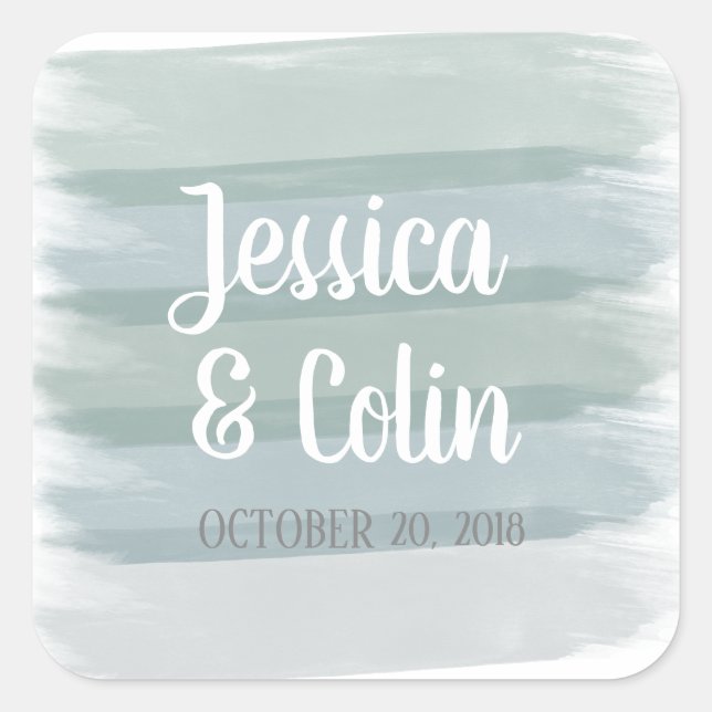 Wedding Watercolor Brush Stroke Sticker (Front)