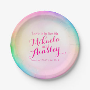Wedding watercolor bubble custom paper plate